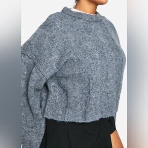 boohoo Plus Soft Knit Wide Rib Exposed Seam Jumper Charcoal size 14-16